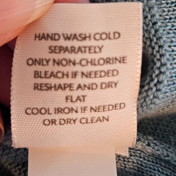 J. Jill Teal Cardigan Medium Petite Linen Cotton Blend Long Sleeve Pockets - Picture 9 of 9